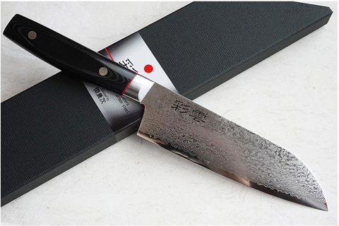 Saiun Damascus Santoku knife 170mm