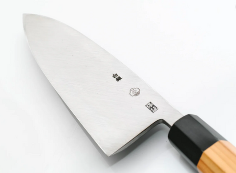 Ichimonji MitsuhideHakugin Deba knife 180mm with Sheath